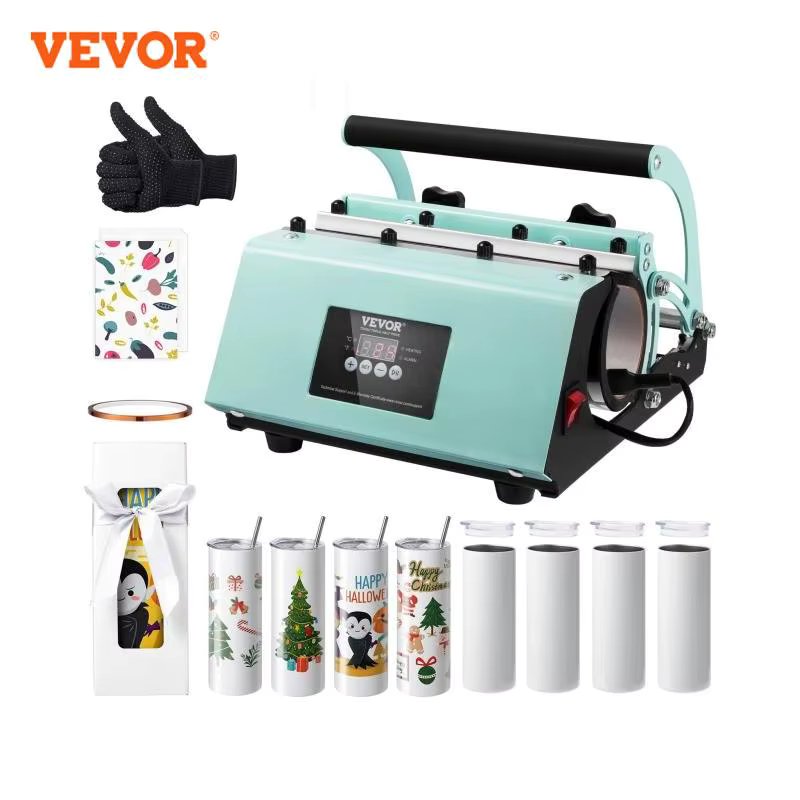 VEVOR Tumbler Heat Press Machine and Sublimation Tumblers Tumbler Press Set with 8pcs 20OZ Blank Tumblers Mug Press Cup Press