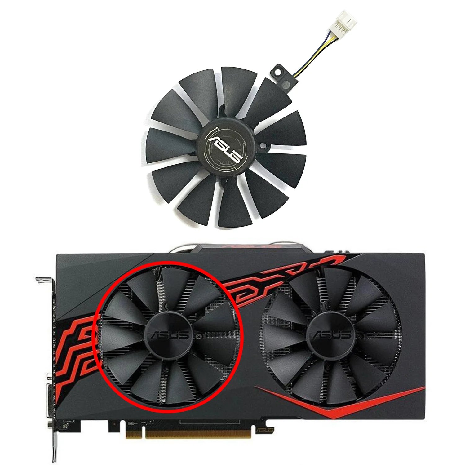 FDC10U12S9-C T129215BU 4PIN 88MM RX580 RX570 GPU Cooler for Arez Asus Radeon RX 470 570 580 Expedition OC Graphics Cooling Fan