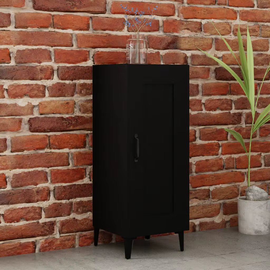 Sideboard Schwarz 34,5x34x90 cm Holzwerkstoff,Esszimmer Küchenschrank Möbel Anrichte Beistelltisch Möbel