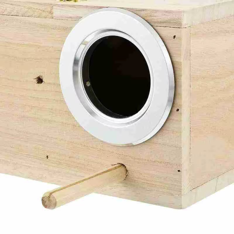 1 Pc Bird Nest Door Aluminum Bird Cage Breeding Box Entrance Door Parrot Nest Door Pet Bird Mating Box Outdoor Round Nest Door