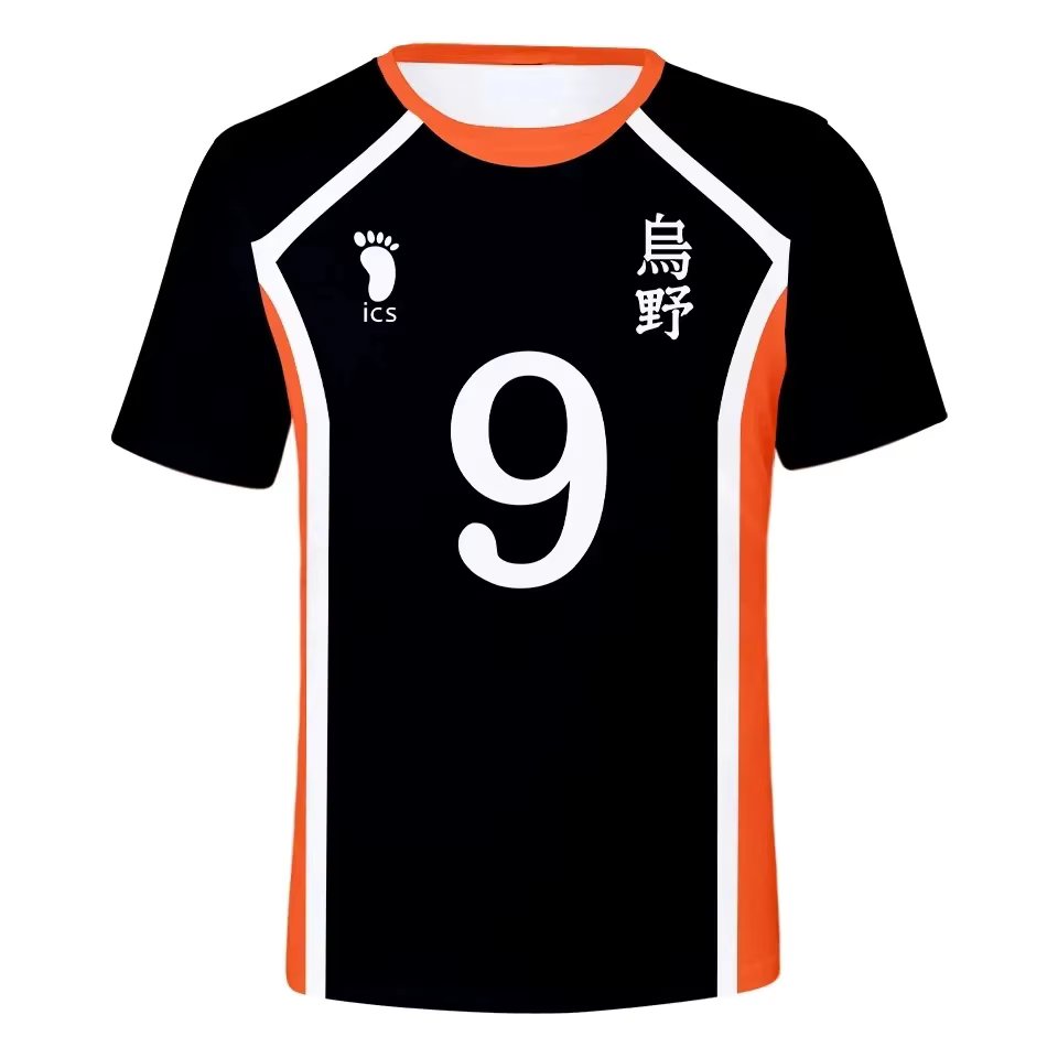 Men's Haikyuu Anime Cosplay T-Shirt Karasuno Volleyball Uniform Hinata Shoyo Kageyama Tobio Boys Fun Outfit