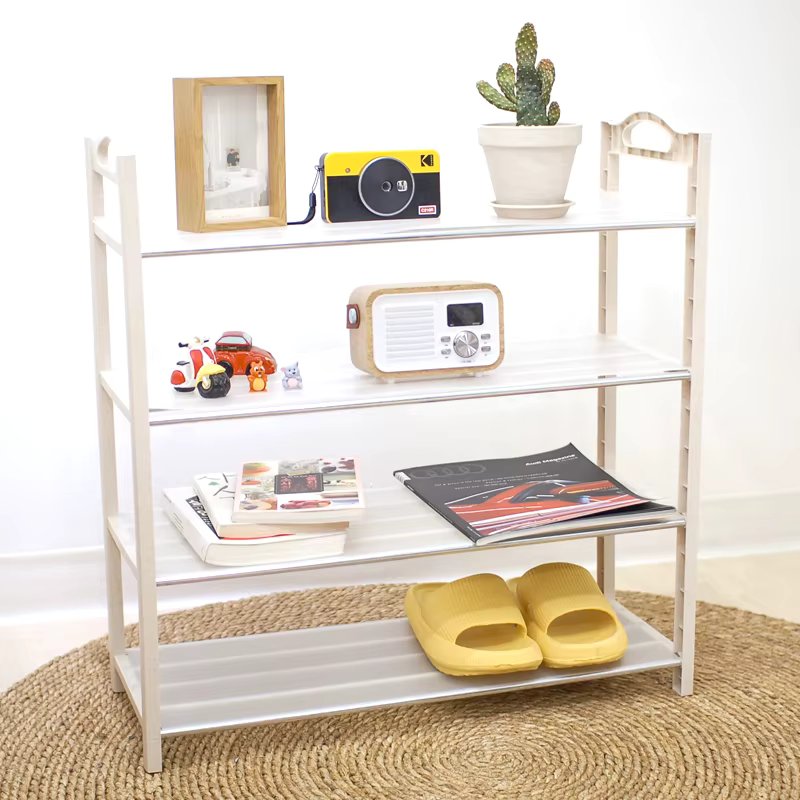 Stainless four-stage shoe storage shelf for the living room porch storage room
