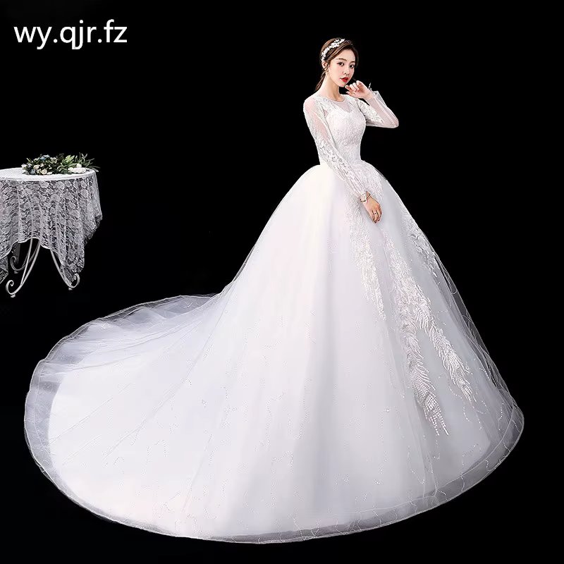 XXN-131#Bridal Wedding Dress Embroidered Lace Net Lace Up Mermaid Trumpet Custom Plus Size Factory Direct Wholesale Full-Sleeve
