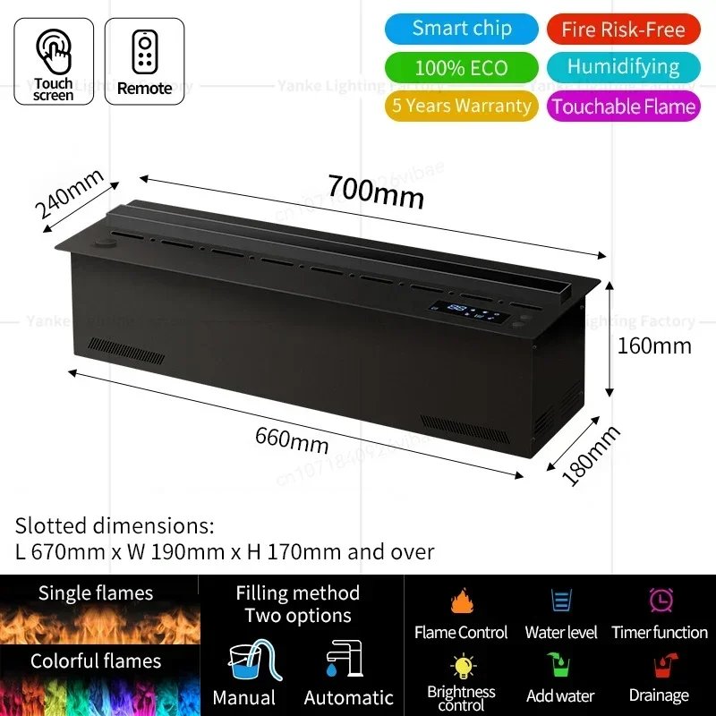 3D Atomized Fireplace With Colorful Steam Flame ECO Decorative Customized Mist Intelligent Indoor Electric Water Vapor Fireplace