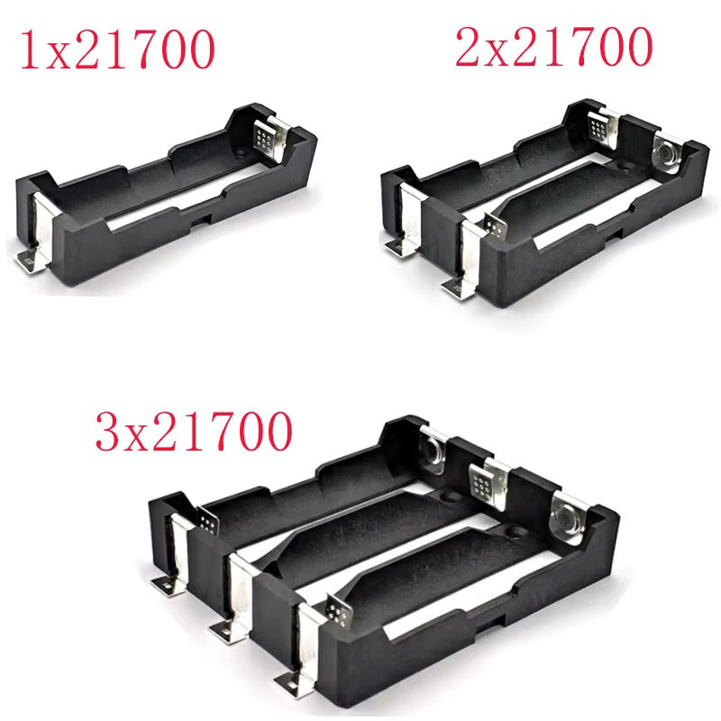 2022 New 1PCS 1 x 2 x 3 x 21700 Battery Holder SMD Battery Box 21700 Storage Box 1S 2S 3S 21700 DC Battery Box