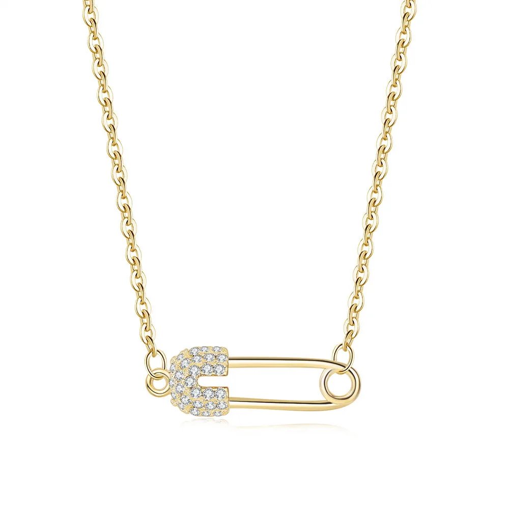 ZHOUYANG Pendant Necklace For Women Unique Hollow Out Zircon Pin 3 Color Collarbone Chain Gift Fashion Jewelry KBN260
