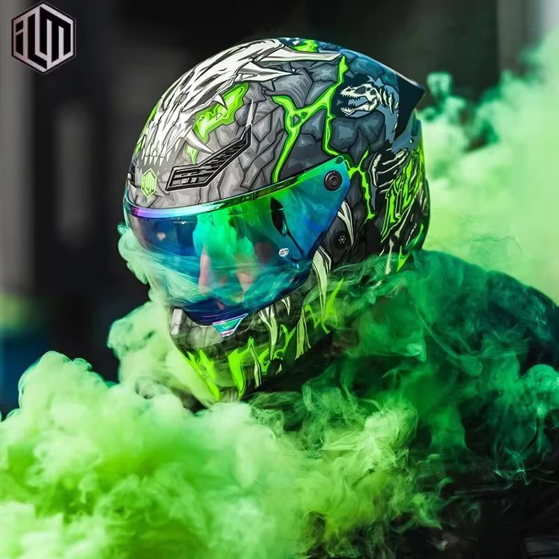 USA ILM Motorcycle Helmet ECE DOT Certification Full Face Color lens off road Racing helmet Cascos para moto Capacete Casco moto