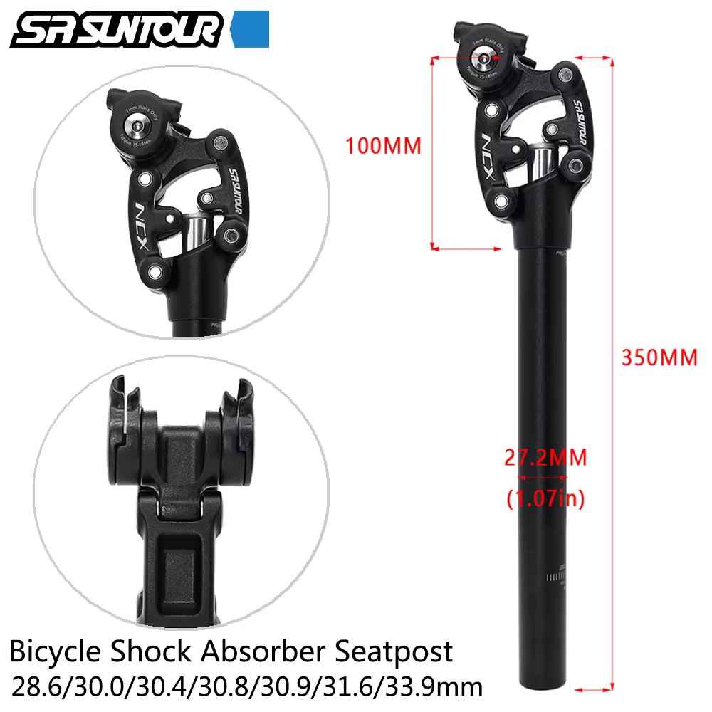 SR SUNTOUR NCX Shock Absorber Bicycle Seatpost 27.2 28.6 30.0 30.4 30.8 31.6 33.9mm MTB Bike Seat Tube