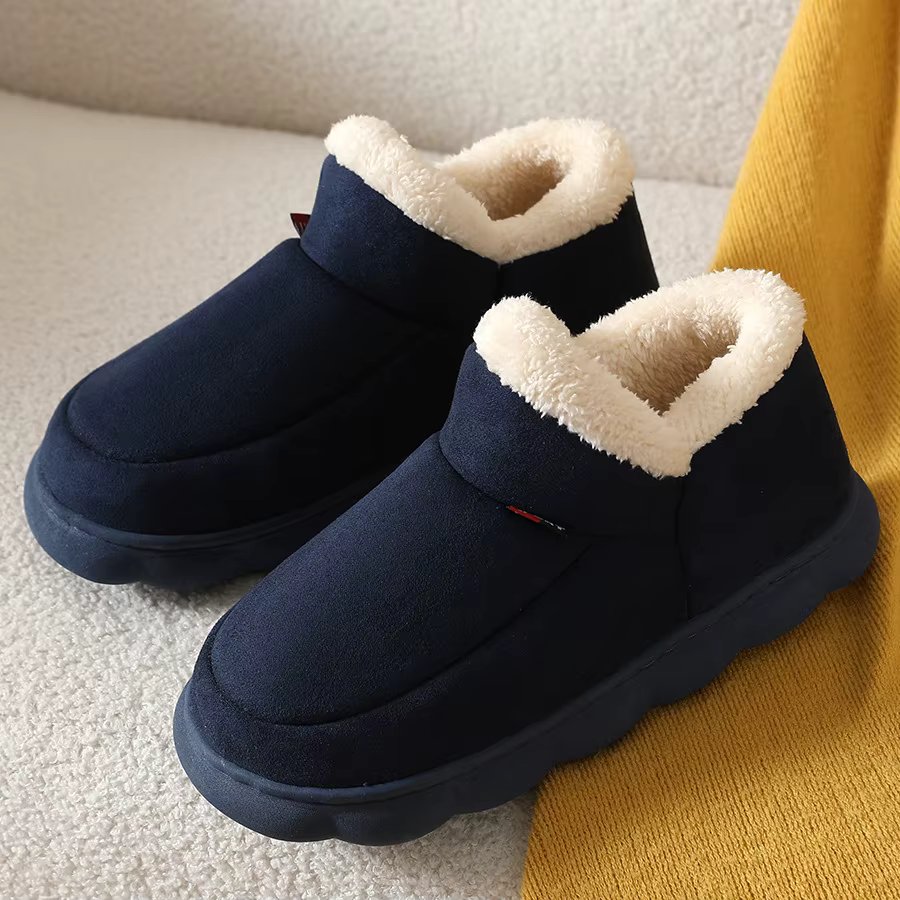 Kidmi Winter Warm Fur Men Shoes Outdoor Fuzzy Non-slip Men Shoes Casual Short Plush House Men Shoes Soft Fuzzy Cozy Slippers