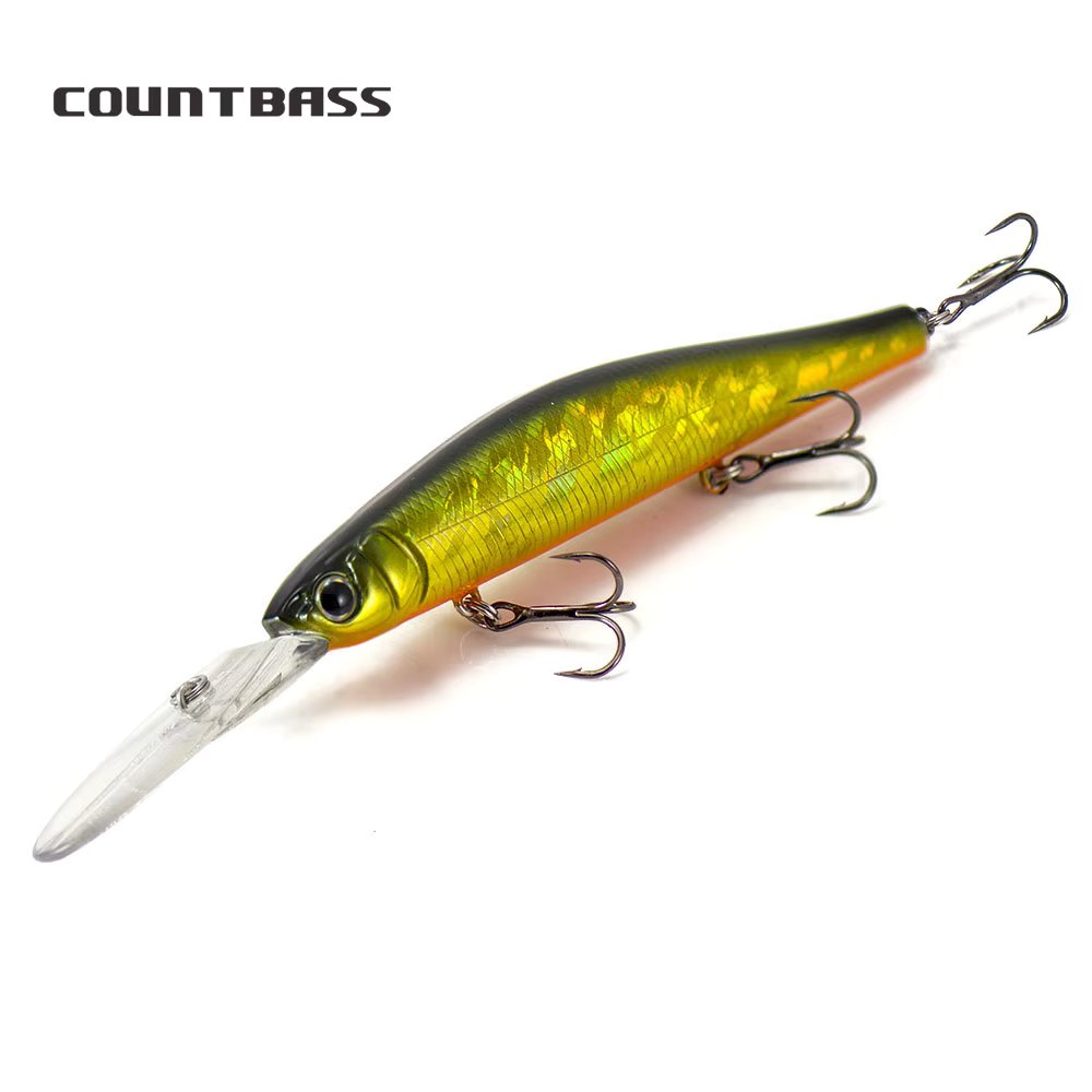 COUNTBASS Slow Floating Wobbler 115mm 4-1/2" 20g 3/4 oz. Dive 4m 13ft Minnow Jerk Your Baits Fishing Lures