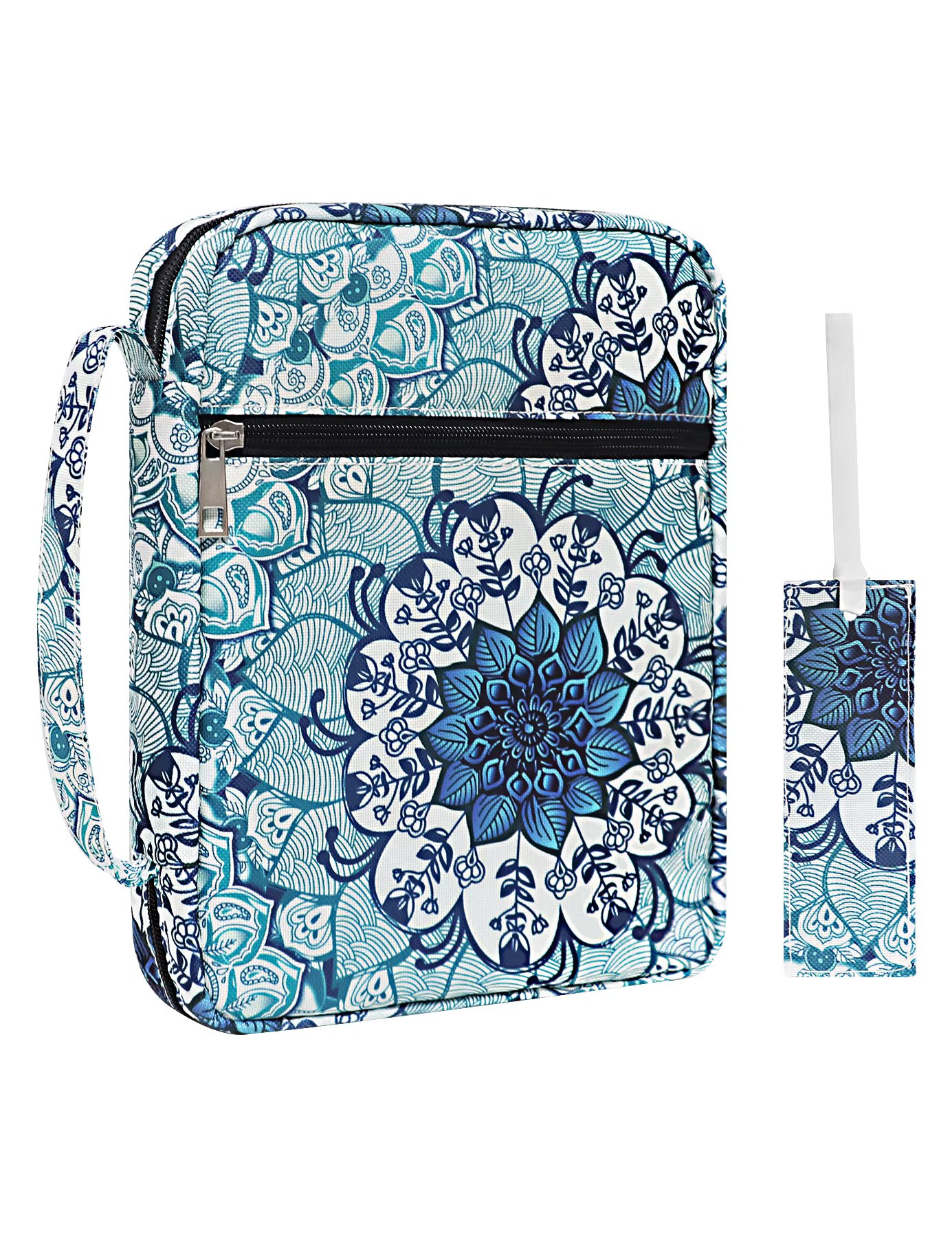 Bible Cover, Floral Bible Case With Handle & Pocket, Bible Book Case Carrying Organizer Bag With Bookmark