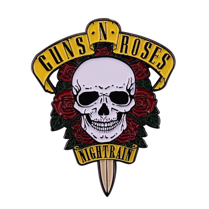 Guns N'Roses Rock Band Lapel Pins Cute Enamel Pin for Backpacks Briefcase Badges Brooch for Clothes Accessories Fashion Gifts