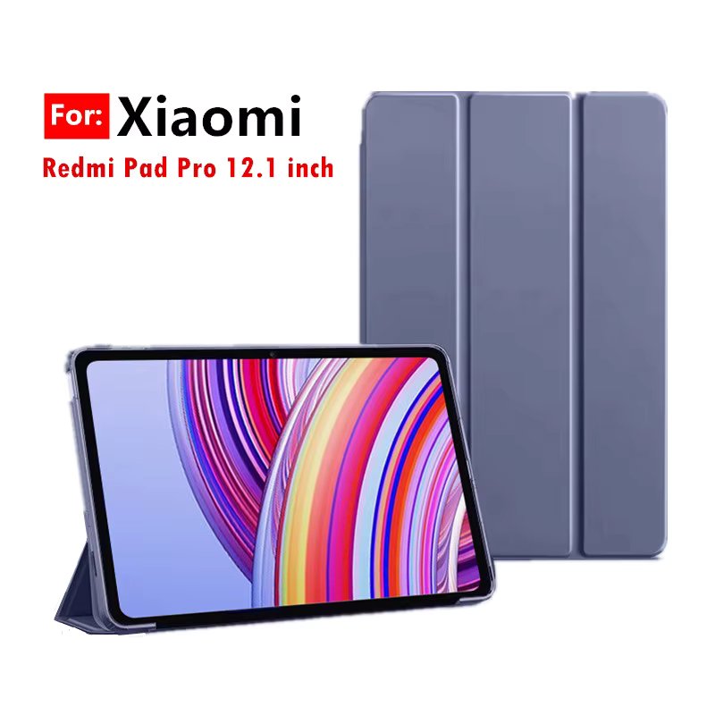 For Xiaomi Redmi Pad Pro Smart Case 12.1 inch Trifold Leather Flip Soft Back Cover Funda For Redmi Pad Pro 12.1 New Tablet Cases