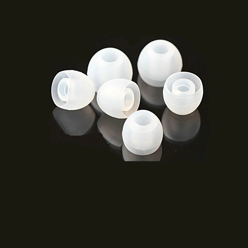 100pcs Small Clear Sized Eartips  Silicone Earbuds In Ear Bud Head Phones Gel Tip Covers Replacement Ear Tips