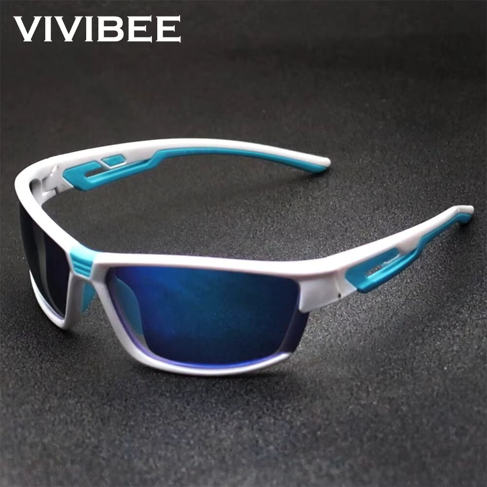 Grid Grey Frame Sports Sunglasses Polarized Men Outdoor Cycling Goggles Women Night Vision 2025Fishing UV400 Mirror Shades