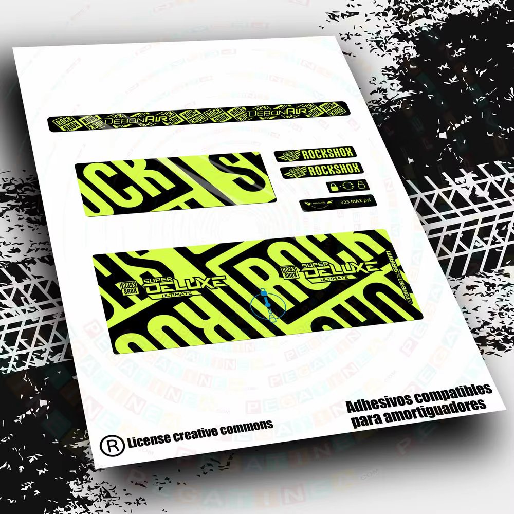 ROCK shock absorber stickers SHOX SUPERDELUXE ULTIMATE 2021-22 WP489 bike stickers, MTB BTT bike accessories bike components stickers