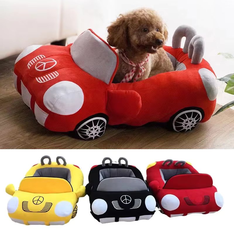 70x50cm Car Shape Luxury Dog Cat Bed Warm Pet Teddy Warm Sofa Puppy Nest Cushion Kitten Winter Fashion Padded Kennel With Mat