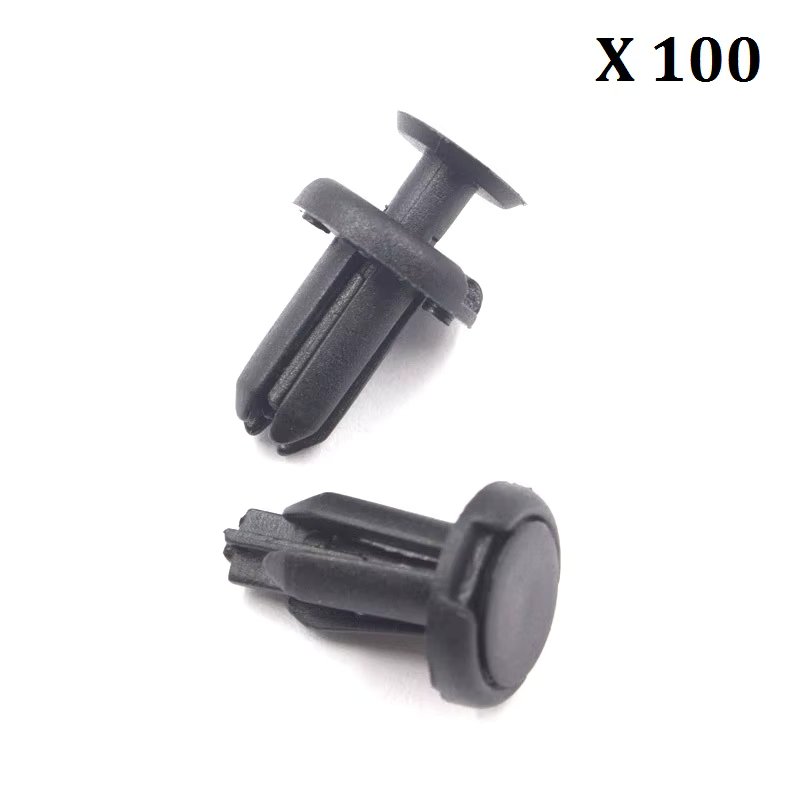 Fits 5mm Hole Push Type Fastener Clip Black Snaps Car Trim Panel Bumper Door Plate Fixed Clip