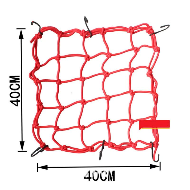 30*30cm / 40*40cm Heavy-Duty Elastic Motorcycle Luggage Net Helmet Holder Tank Mesh  Adjustable Hooks