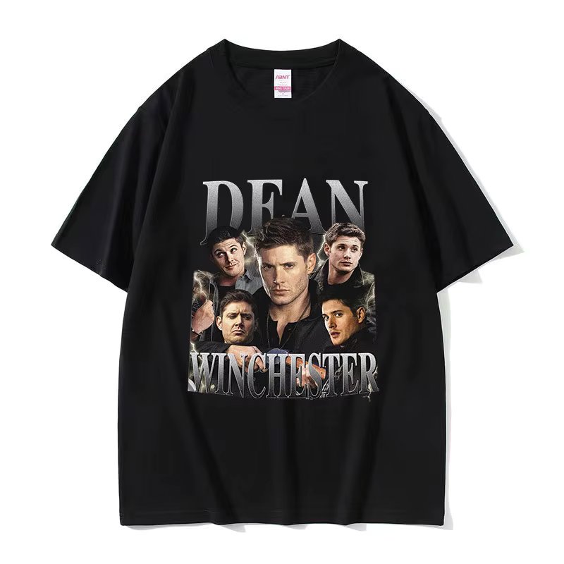 Dean Winchester Actor Graphic T-Shirt Unisex Fashion Retro Short Sleeve T-shirts Men Casual Cotton Oversized T Shirt Streetwear