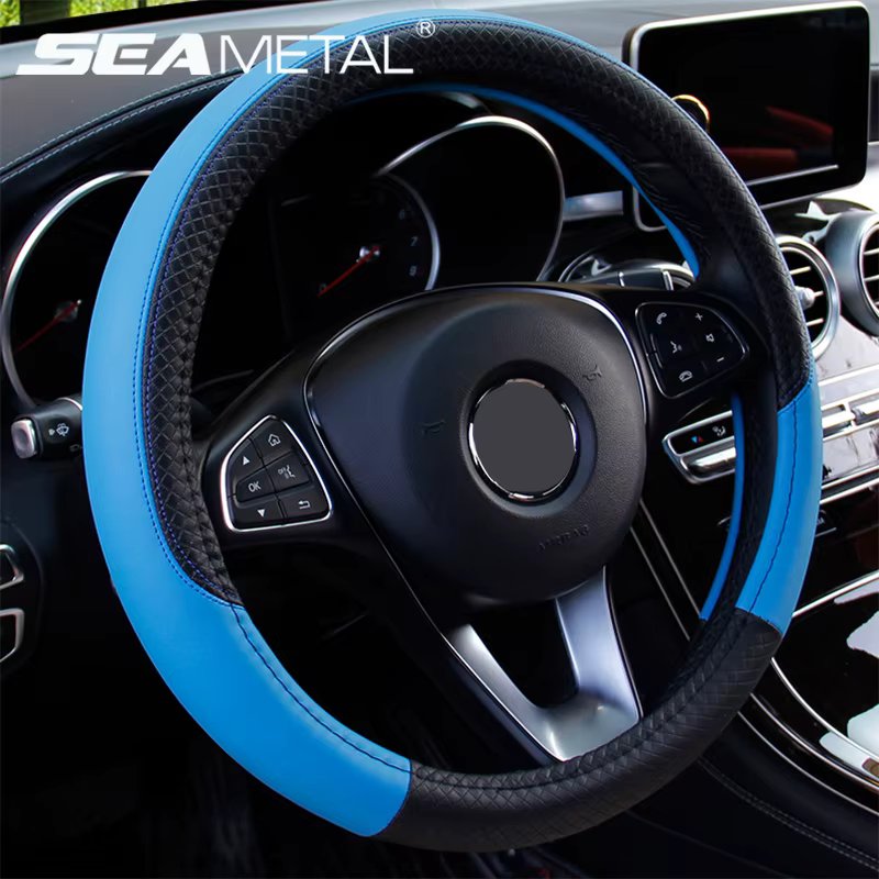 SEAMETAL Car Steering Wheel Cover Protector Universal Auto Steers Wheel Cover Anti Slip Sport 38cm Steering Wheel Covers Goods