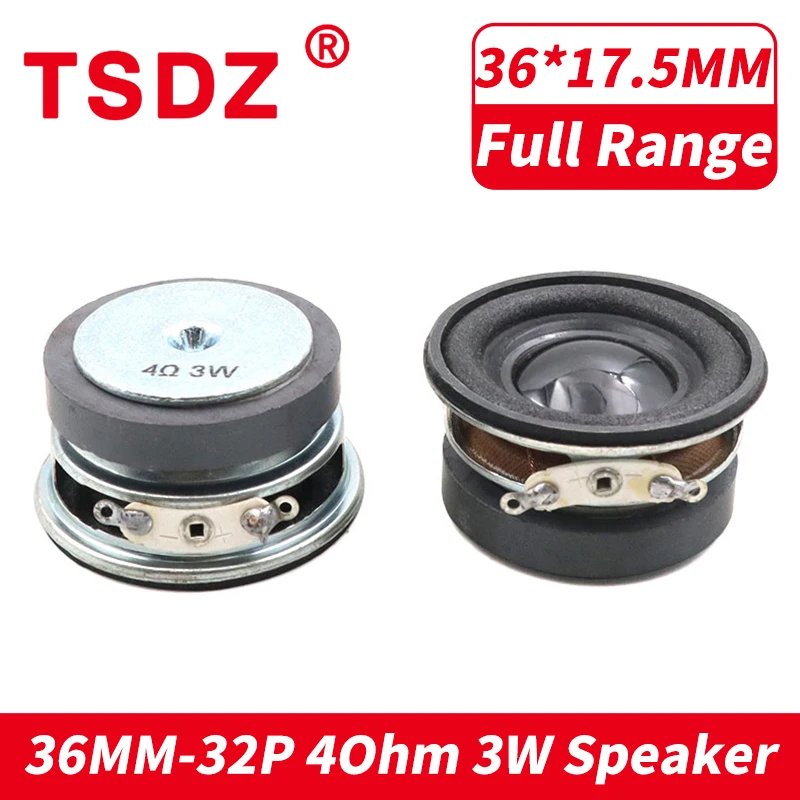 2PCS 36MM-32P 36MM Magnet Mini Audio Portable Speakers 36MM  4 Ohm 3W  Bluetoth Treble Loudspeaker Home Sound System DIY