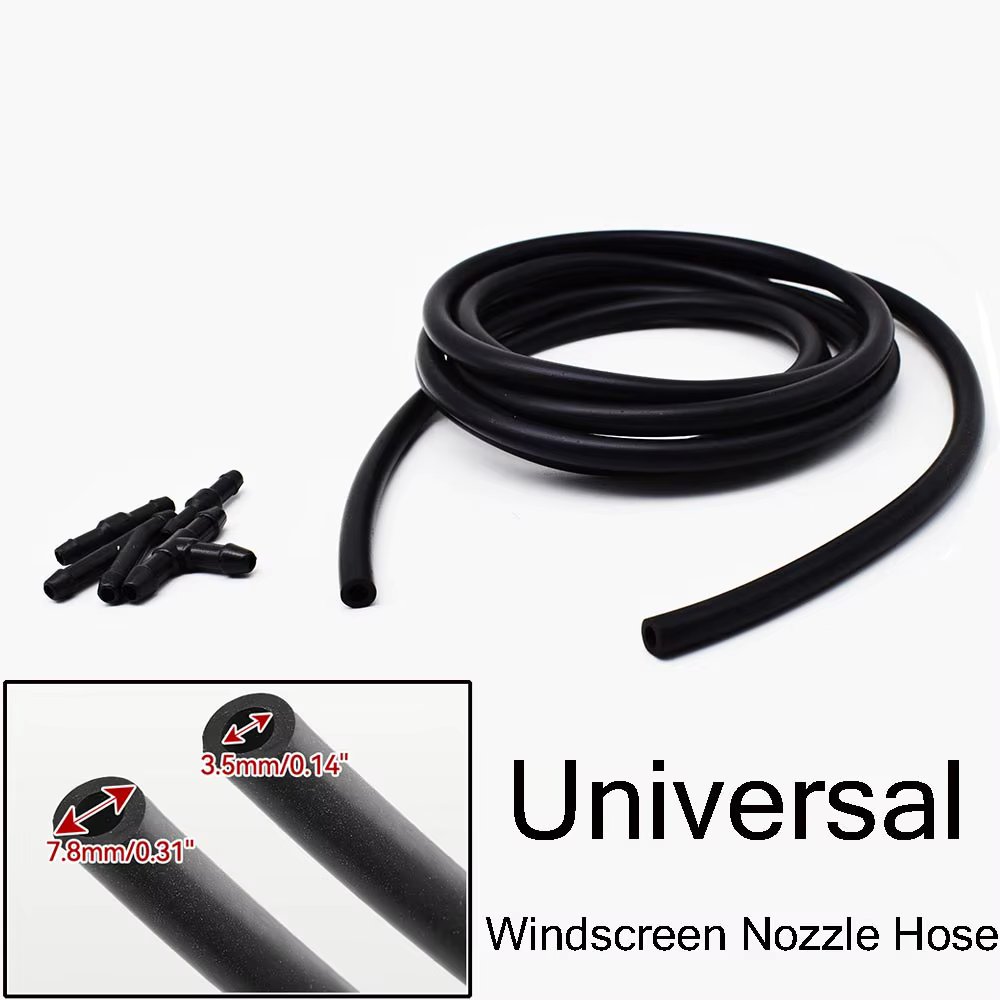 Universal 2m 3.5mm Windshield Washer Nozzle Hose Tube Pipe w/ Connector T Y Straight For Front Window Headlight Pump Gardening
