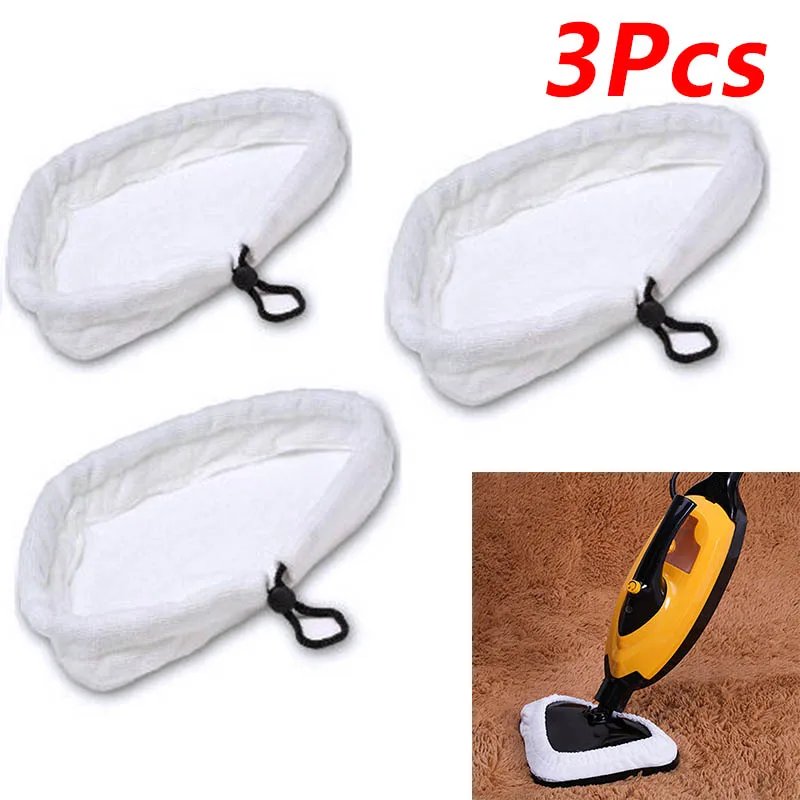 3x Microfibre Cloth Cleaning Pad For Steam Floor Mop Super Absorbent Washable Steamer Cleaner Accessories 28x21cm