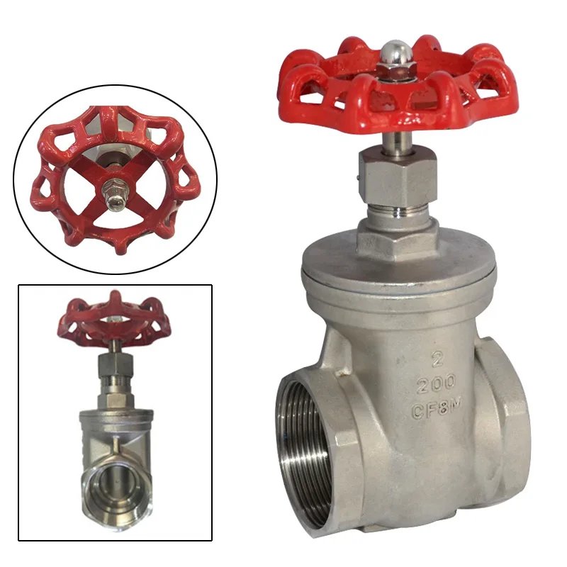 1/2" 3/4" 1" 1-1/4" 1-1/2" 304 Stainless Steel Water Pipe Internal Thread Gate Valve Z15W-16P Water Meter Valve Straight Through