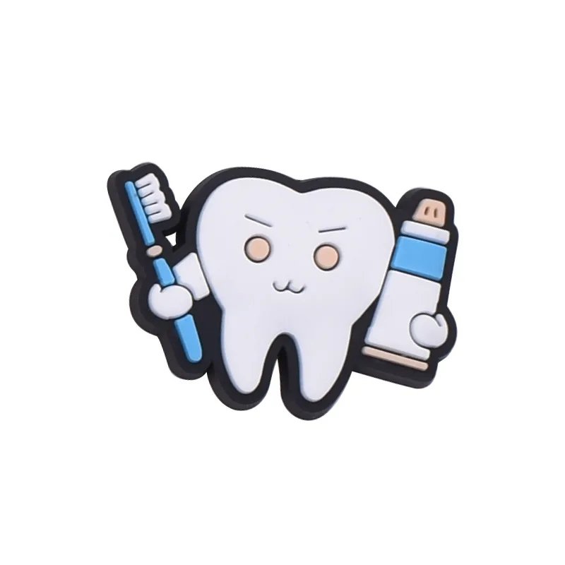 1pcs PVC Shoe Charms for Crocs Accessories Dentist Medical Teeth Badge Women Clogs Buckle Kids Pins Men Decoration Jeans Gifts
