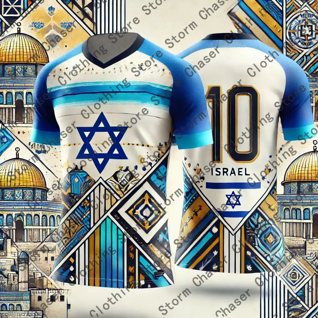 Ai 2024 New Beitar Jerusalem Football Fan Jersey Men's Summer Sports Soccer Training Tops V Neck Loose Sweatshirt Clothes Israel