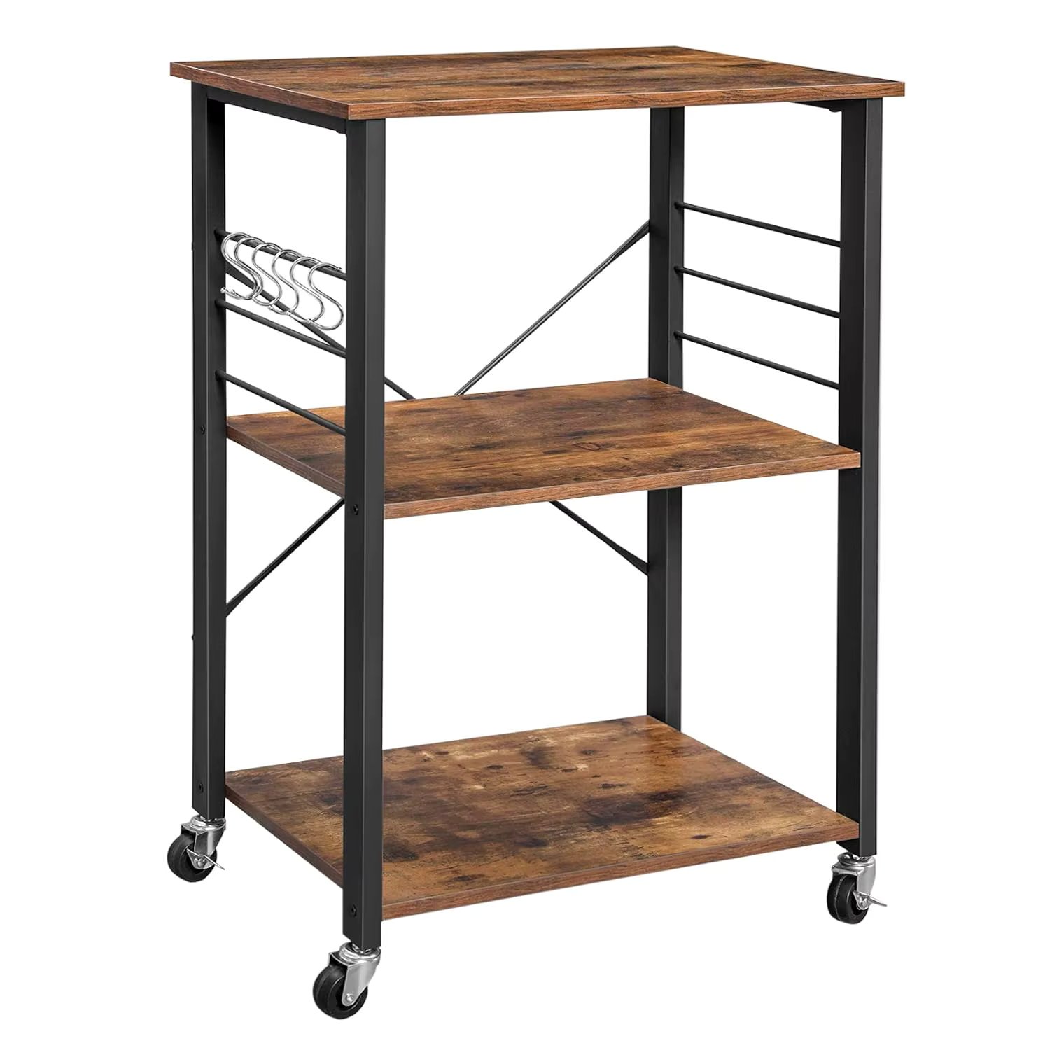 VASAGLE 3-tier serving trolley Kitchen Cart Microwave Shelf Mini Oven Kitchen Shelf
