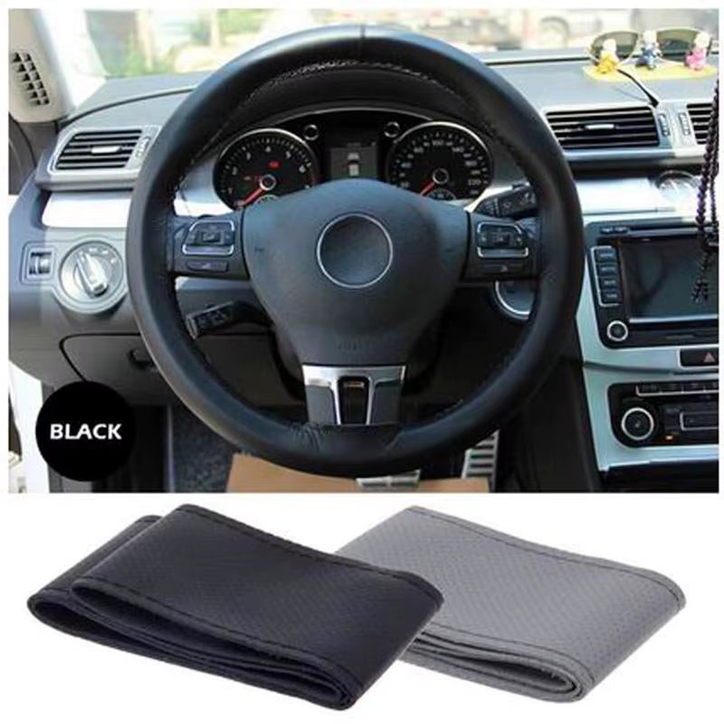 Leather Car Steering Wheel Cover for Renault Clio Megane Scenic Twingo Kangoo Master kwid Symbol Trafic Kaptur Kadjar