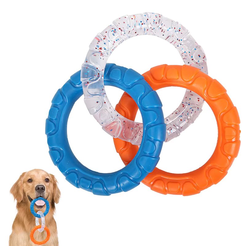 Dog Chewing Toy Loop Rings for Aggressive Chewer TPR Teething Loop Puppy Toy Dog Chew Pacifier Pulling Toy Pet Supplies