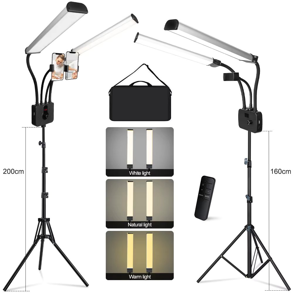 Led Ring Lash Light Double Arms LED Fill Beauty Light With 200cm Tripod For Make up Video Eyelash Photographic Selfie Lighting