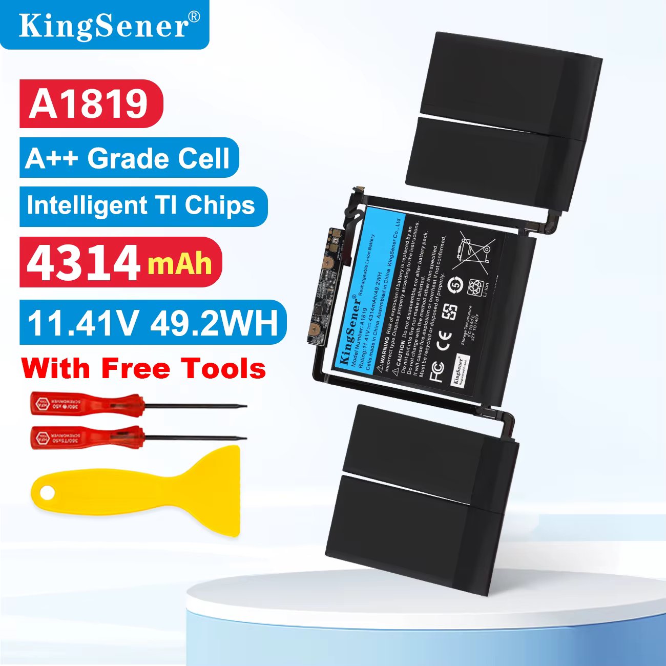 KingSener A1819 Battery for Apple MacBook Pro 13'' Touch Bar A1706 Late 2016 Mid 2017 EMC 3071 EMC 3163 MLH12LL/A MPXV2LL/A