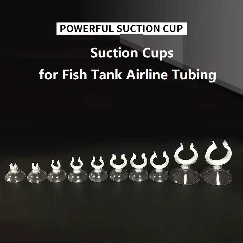Aquarium Suction Cup Clip for Fish Tank 5mm/0.2inch to 28mm/1.1inch Airline Tubing Air Hose Holder Fixed Oxygen Tube Sucker 5pcs