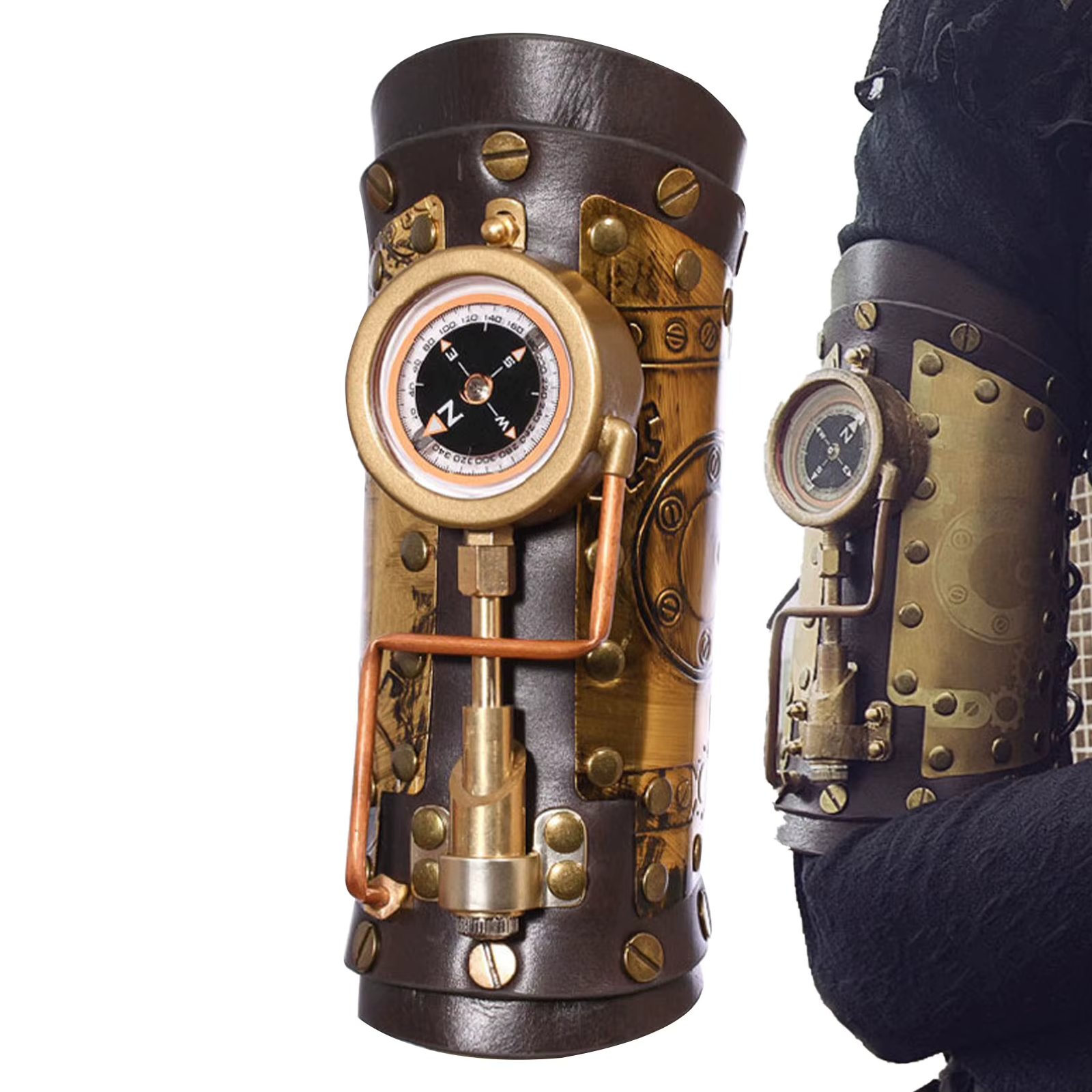 Medieval Vintage Steampunk Arm Gauntlet Compass Gauntlet Wristband Gothic Costume Accessories For Cosplay Halloween Party
