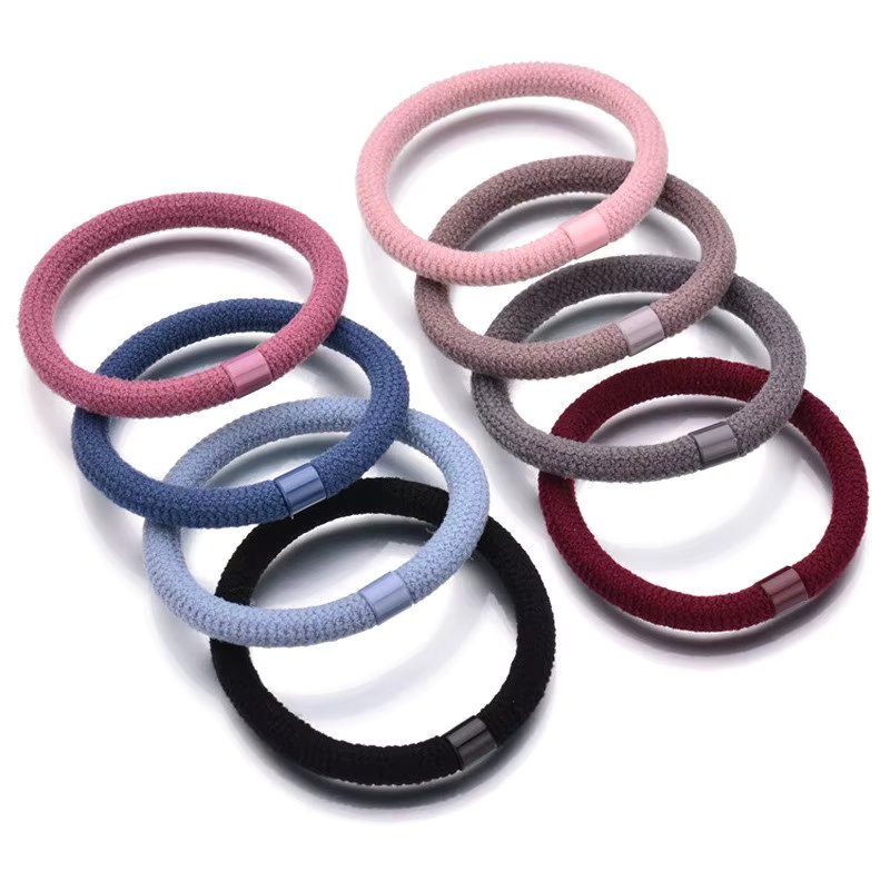 10pcs/lot For Women Elastic Hair Bands Simple Style HairTie Scrunchies Pure Color High Elastic Hair Rope Girls Hair Accessories