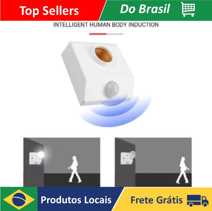 Soquete De Lâmpada Com Sensor Movimento Automático