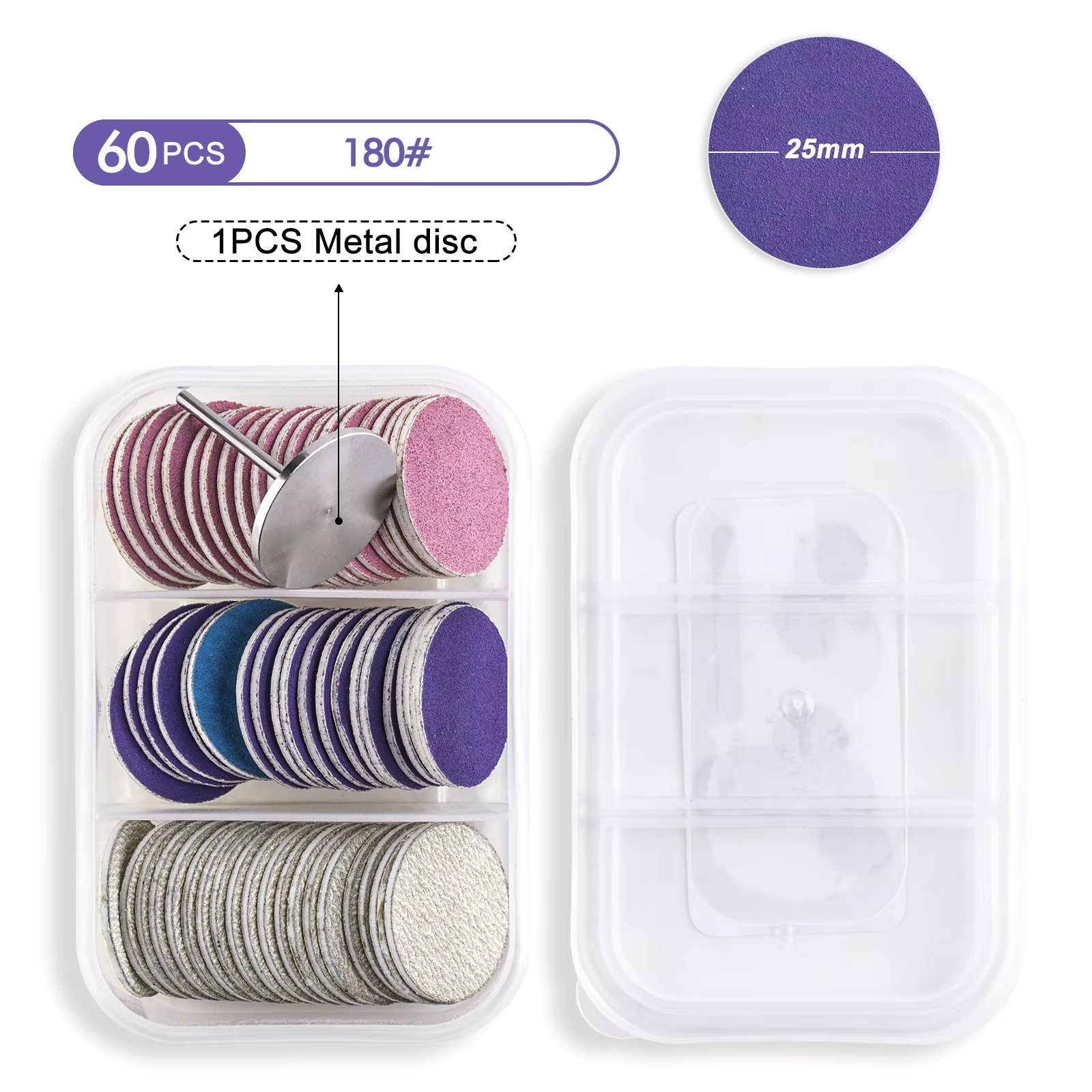 60pcs 180G 25mm