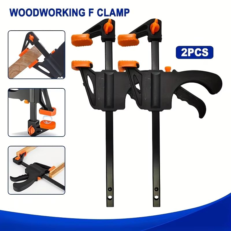 4" Woodworking Clamp 1/2Pcs Set Fixed Type Quick Ratchet Release Speed Extruded Nylon Work Bar Kit Spreader Gadgets DIY Portable
