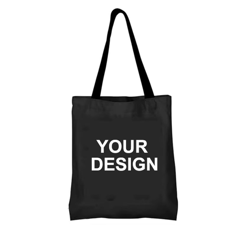 Buylor Customized Canvas Bags Women Add Your Logo Print Original Design Tote Bag DIY Personalized Custom Name Gift Shopper Bag