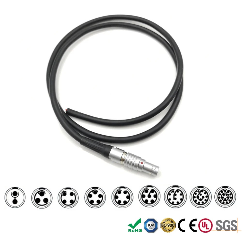 FGG 0B 1B 2 3 4 5 6 7 8 9 10 14 16 Pin Male Plug Connector Welding Cable for Camera Power Flying Leads Cable