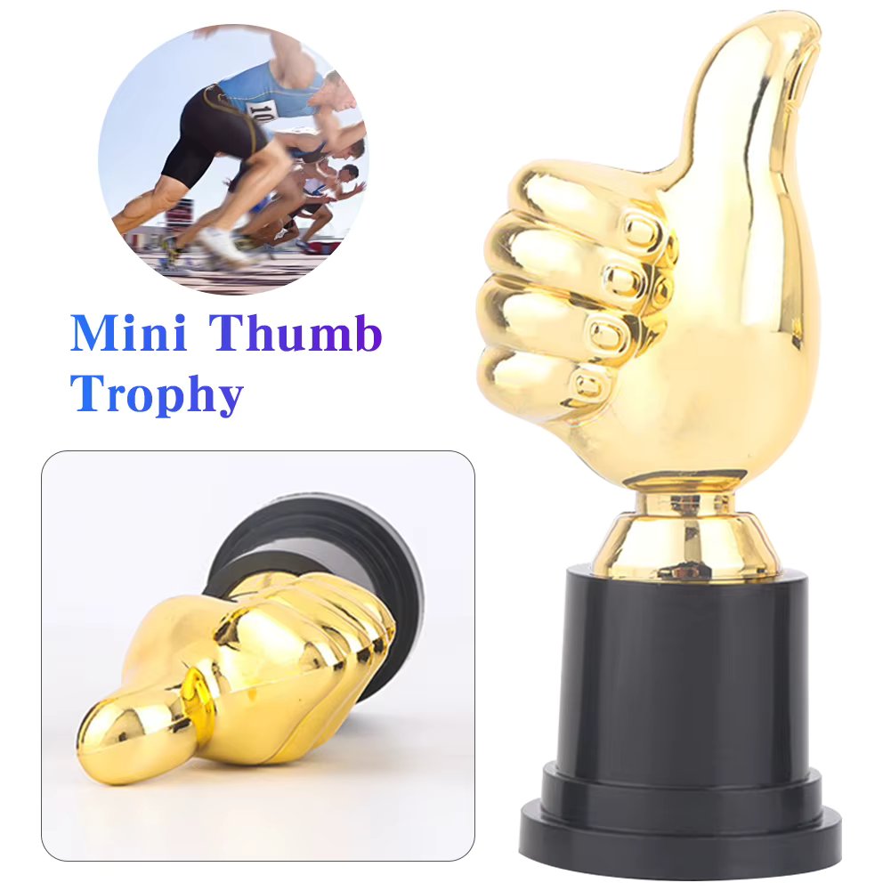 Thumbs Up Trophy Plastic Gold Trophies Encouragement Mini Victory Trophies Award Prizes 5in High for Children Party Favors