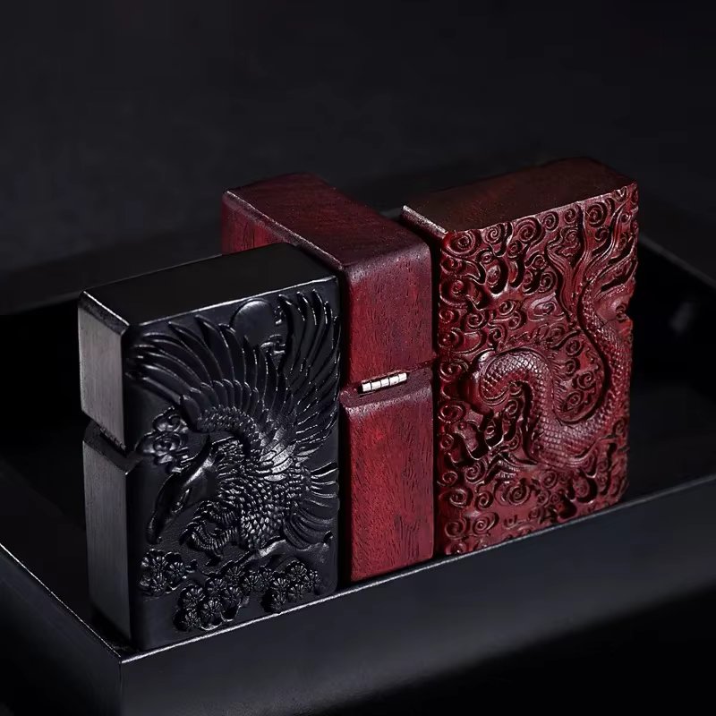 Leader Sandalwood Series Open Flame Kerosene Lighter High-end Men's Gift Wooden Engraving Lighter