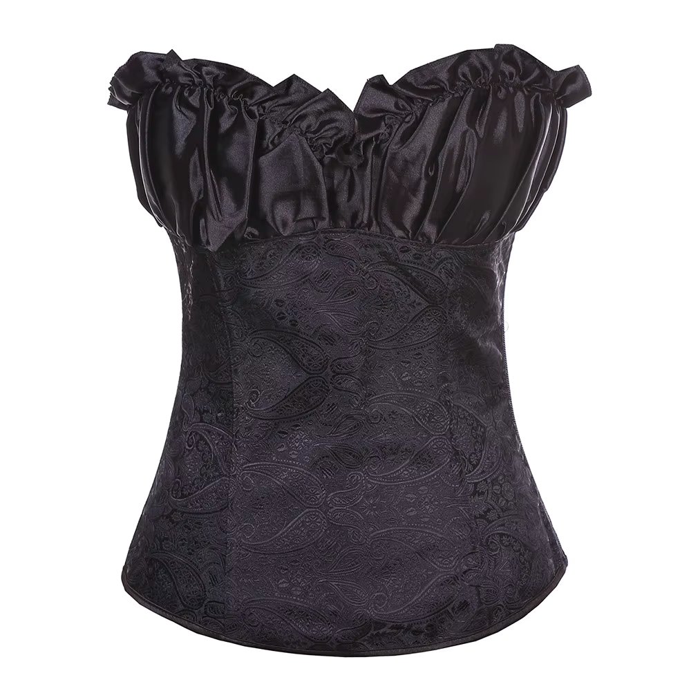 Women Sexy Corsets Bustiers with Zipper Side Overbust Corset Gothic Corselet Top Clubwear Showgirl Body Shaper Plus Size