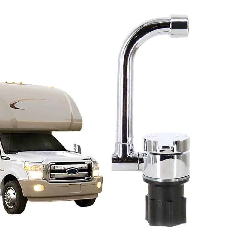 Foldable RV Water Tap Chrome Polished Rust-Proof Water Faucet With Brass Construction Kitchen Sink Faucets For Campervans
