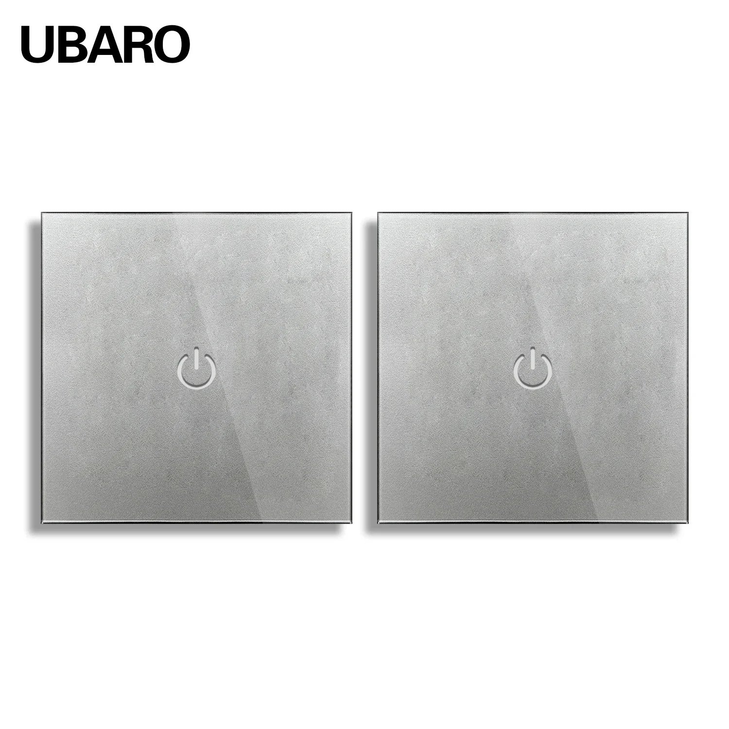 UBARO Eu 86*86mm 2Gang 2Way Touch Dual Switches Tempered Glass Panel Sensor Switches Stairs bedroom On-Off Switches 220V 12A