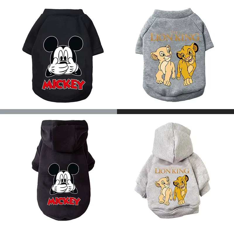 Disney Mickey Lion King Dog Clothes for Small Medium Dogs Winter Warm Pet Dog Clothing Yorkshire Bulldog Pet Puppy Coat Sweater